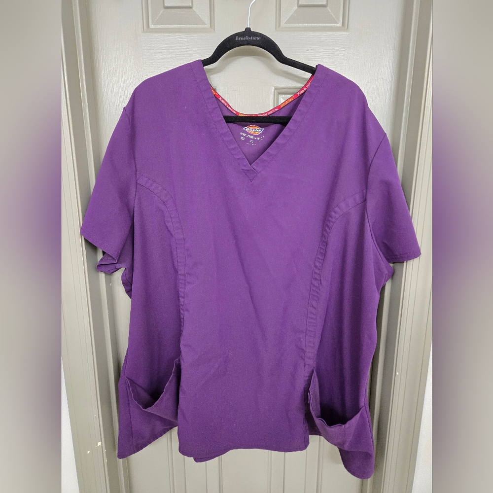 Purple V-Neck Scrub Top